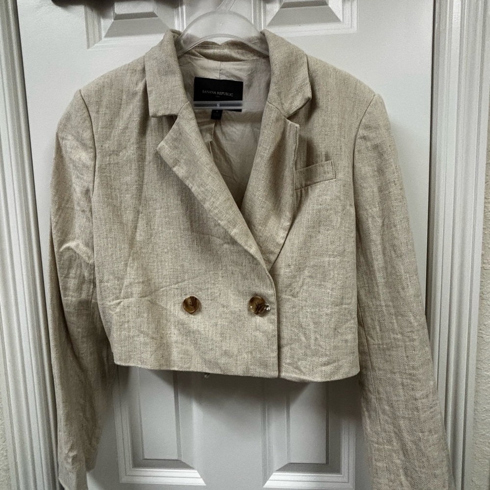 Banana Republic Light Tan Double-Breasted Blazer
